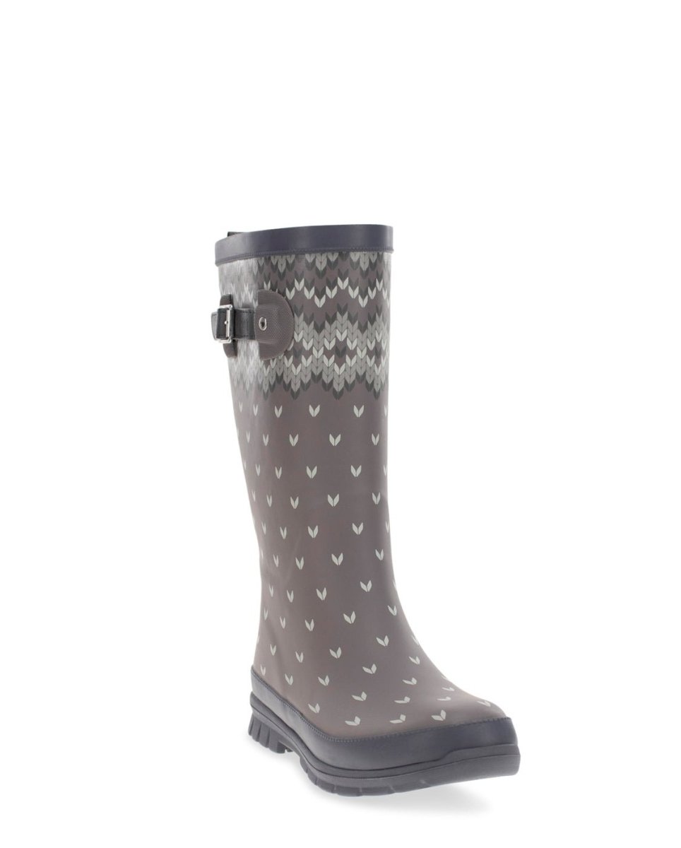 Fair Isle Tall Rain Boot Women's Rubber Lined Taupe Rain Boots by Western Chief Women's Sale – Don't Panic Shoes