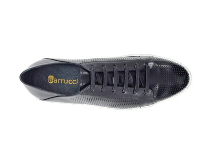 Fashion Lace Up Perforated Calfskin Sneaker Leather Patina Shoes by Carrucci Shoes – Don't Panic Shoes