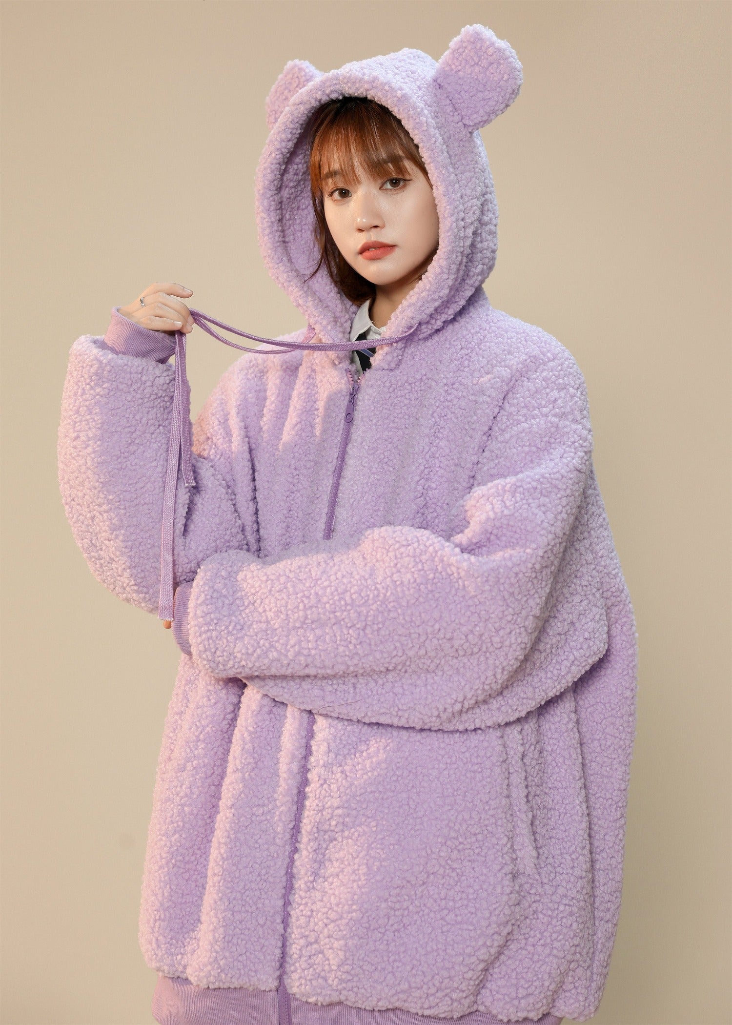 Niepce Women's Furry Bunny Ears Winter Jacket