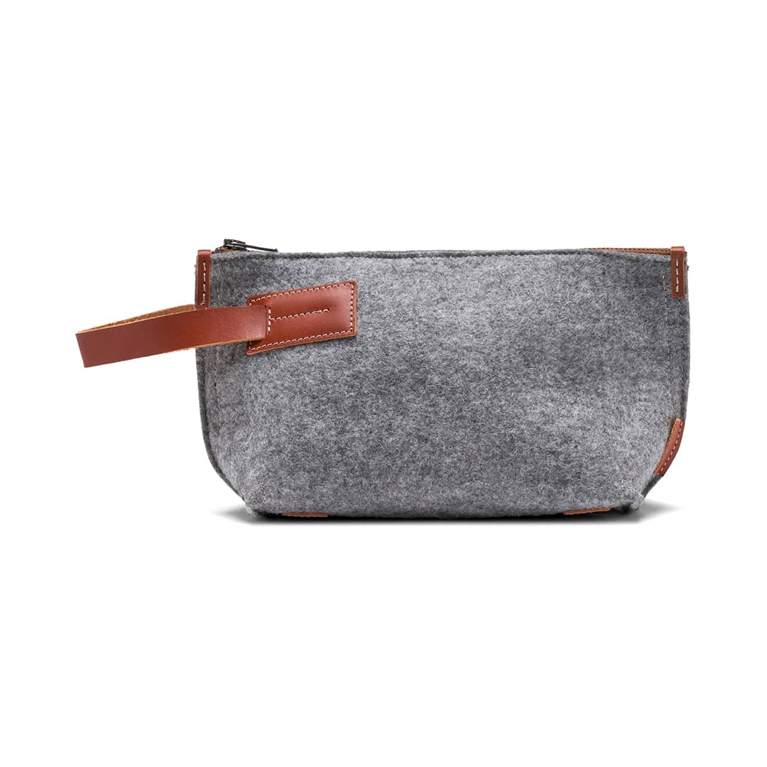 Felt And Leather Travel Kit Wallet by Kyrgies – Don't Panic Shoes