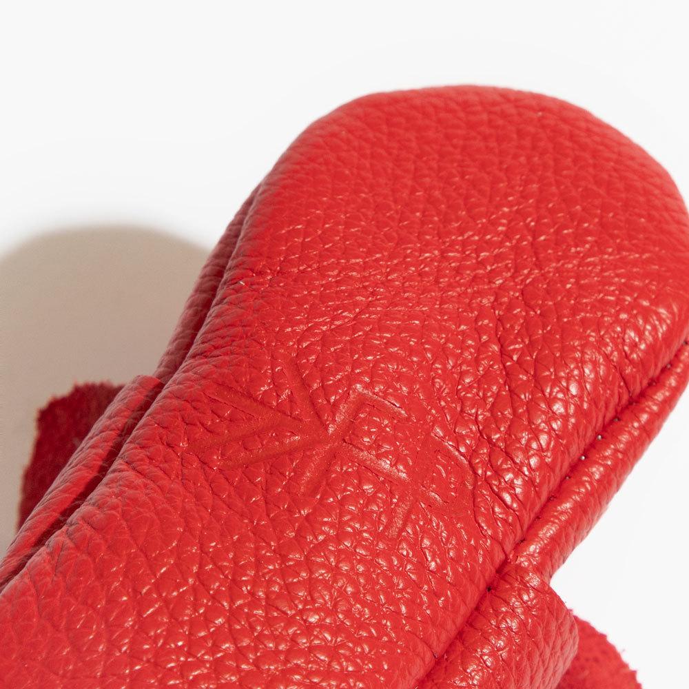 Fire Engine Knotted Bow Baby Shoe Knotted Bow Mocc by Freshly Picked – Don't Panic Shoes