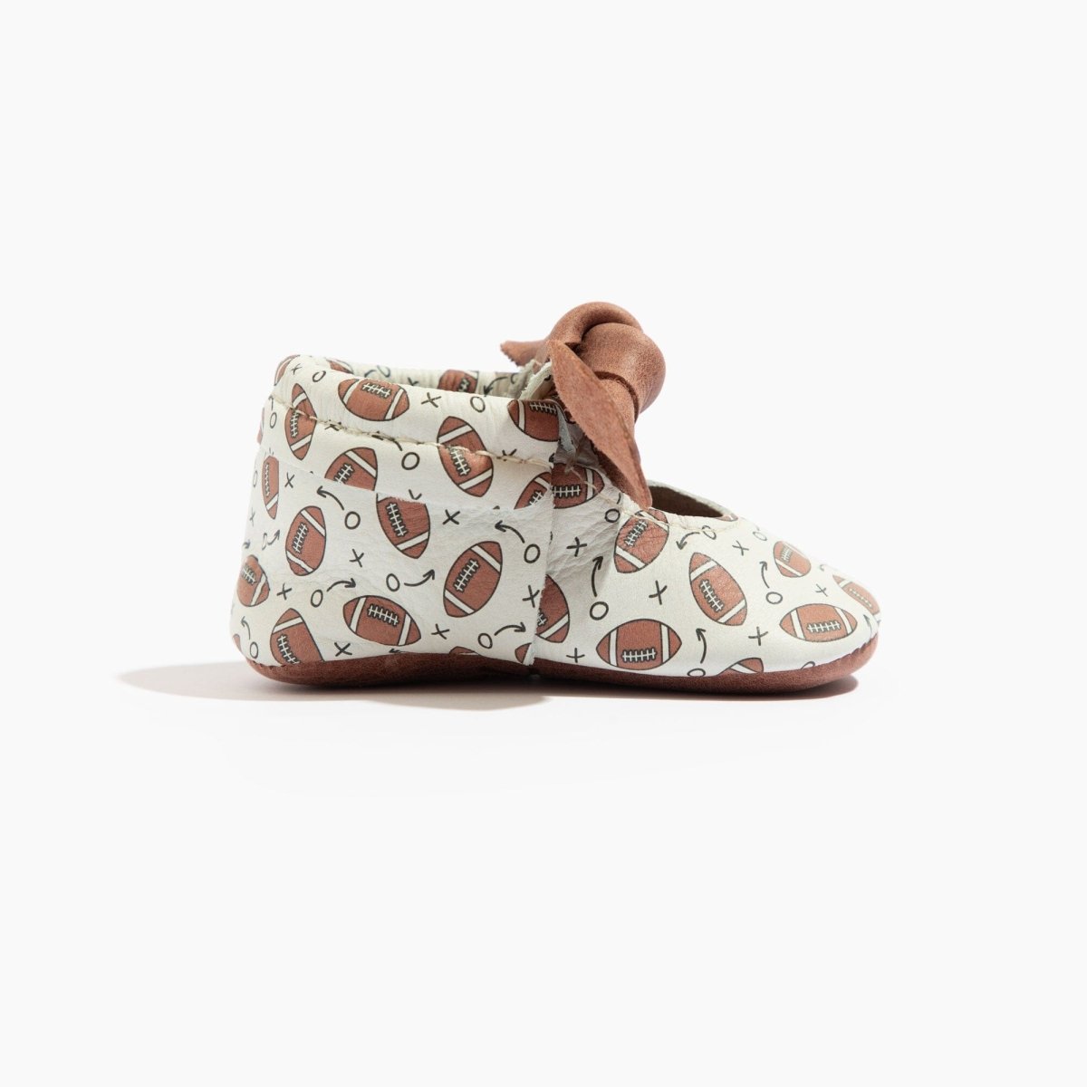 First Down Knotted Bow Baby Shoe Bow Mocc by Freshly Picked – Don't Panic Shoes