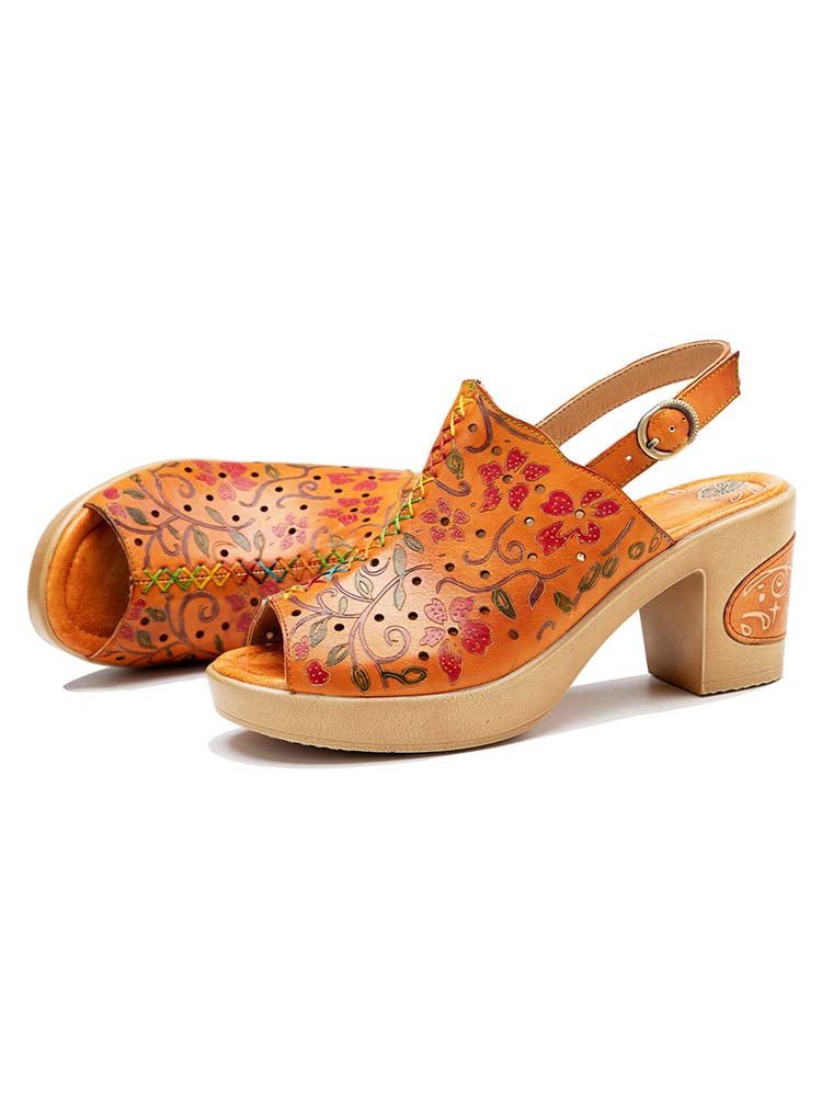 Fish Mouth Genuine Leather High Heel Sandals Sandals by Colorstepshoes – Don't Panic Shoes