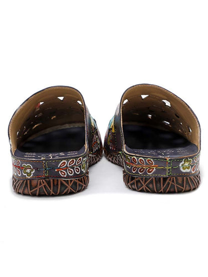 Flowers Handmade Colorful Slippers Sandals by Colorstepshoes – Don't Panic Shoes