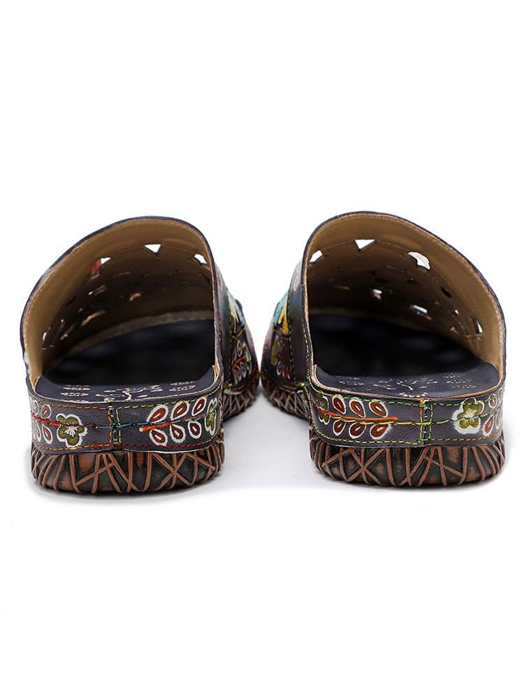 Flowers Handmade Colorful Slippers Sandals by Colorstepshoes – Don't Panic Shoes