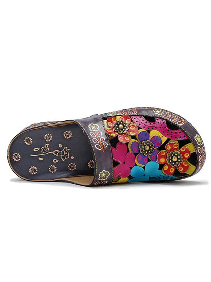 Flowers Handmade Colorful Slippers Sandals by Colorstepshoes – Don't Panic Shoes