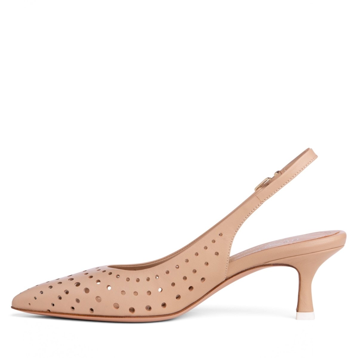 Flynn Kitten Heel Leather Slingback Women’S Memory Foam Heels by Beautiisoles – Don't Panic Shoes