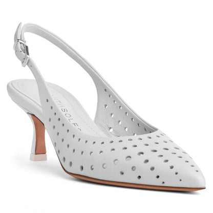 Flynn Kitten Heel Women’S Leather Slingback Almond Toe Pump Heels by Beautiisoles – Don't Panic Shoes