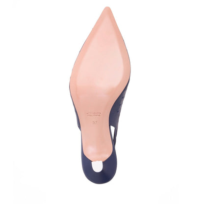 Flynn Kitten Heel Women’S Leather Slingback Almond Toe Pump Heels by Beautiisoles – Don't Panic Shoes