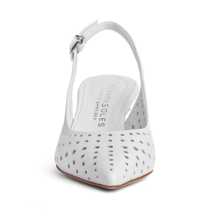 Flynn Kitten Heel Women’S Leather Slingback Cushioned Heels by Beautiisoles – Don't Panic Shoes