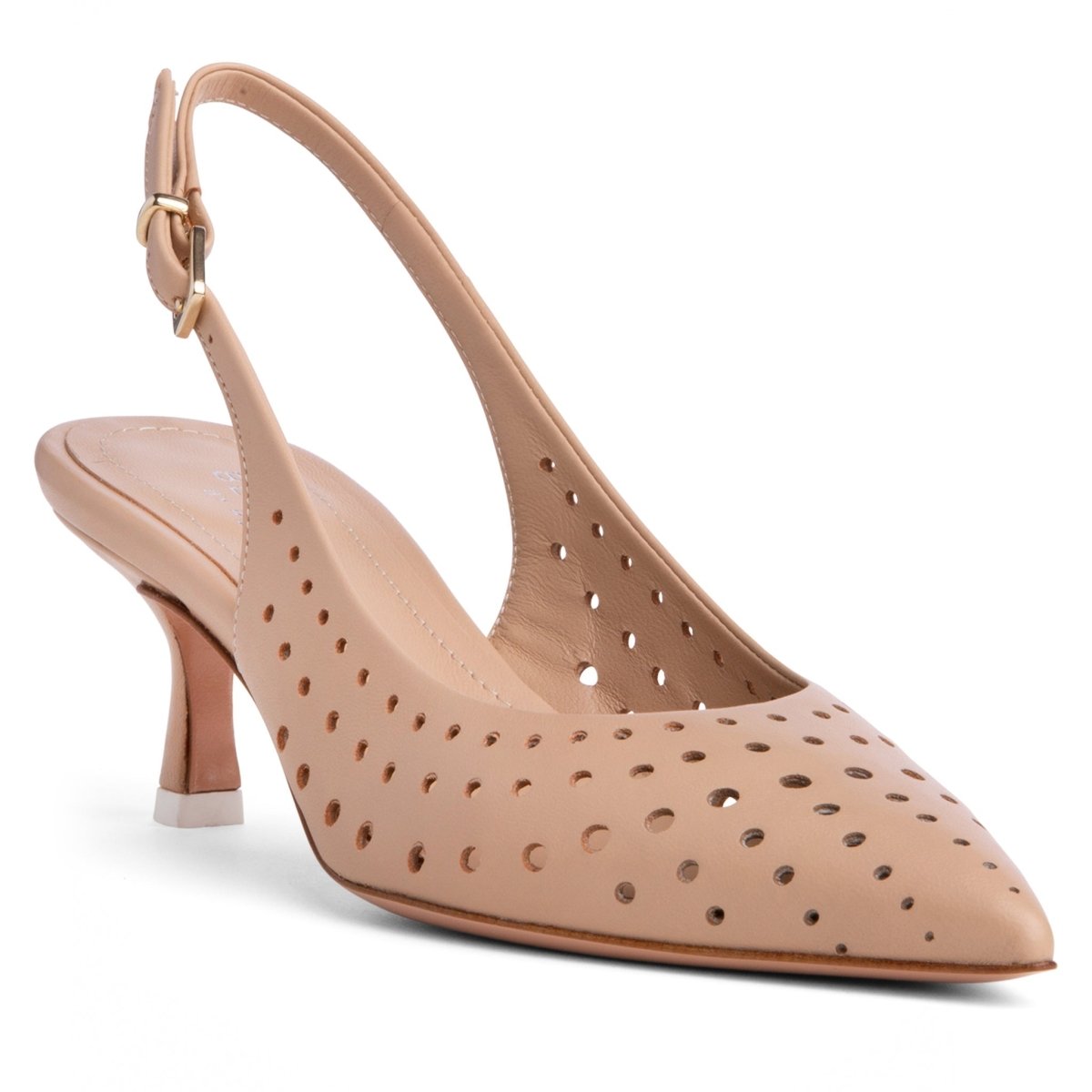 Flynn Kitten Heel Women’S Leather Slingback Cushioned Heels by Beautiisoles – Don't Panic Shoes