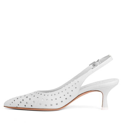 Flynn Kitten Heel Women’S Leather Slingback Cushioned Heels by Beautiisoles – Don't Panic Shoes