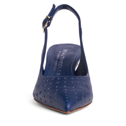 Flynn Kitten Heel Women’S Leather Slingback Cushioned Heels by Beautiisoles – Don't Panic Shoes