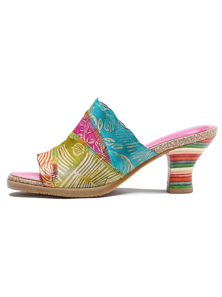 Four Color Splicing Slippers Pumps by Colorstepshoes – Don't Panic Shoes