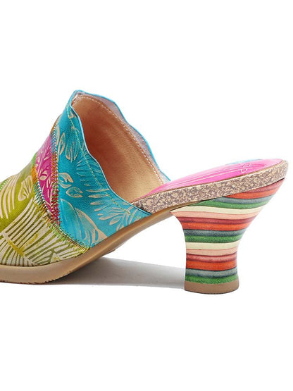 Four Color Splicing Slippers Pumps by Colorstepshoes – Don't Panic Shoes