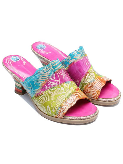 Four Color Splicing Slippers Pumps by Colorstepshoes – Don't Panic Shoes