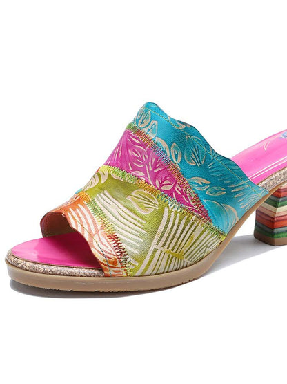 Four Color Splicing Slippers Pumps by Colorstepshoes – Don't Panic Shoes