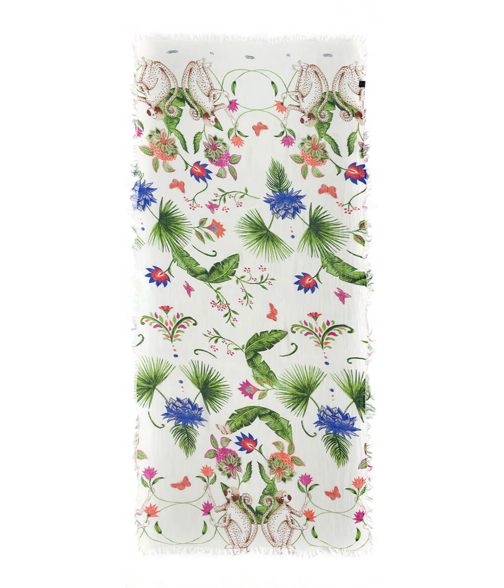 Frida White 02 Bamboo Fiber White Bamboo Scarves by Mar Soreli – Don't Panic Shoes