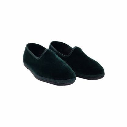 Friulane Velvet Flats Dark Green Traditional Indoor Shoes Slip On by Mar Soreli – Don't Panic Shoes
