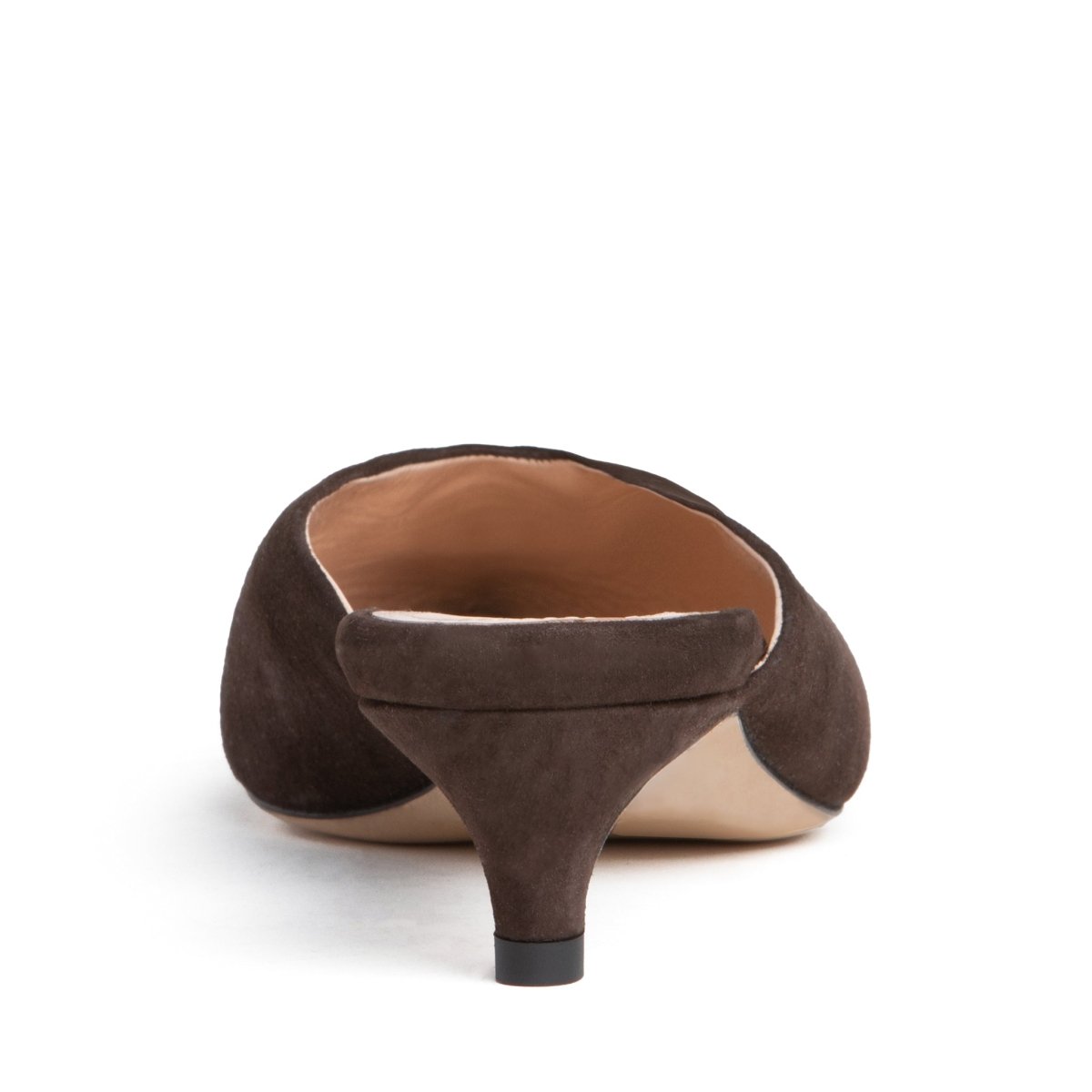 Gal Micro Heel Mule Women’S Brown Suede Kitten Memory Insole Heels by Beautiisoles – Don't Panic Shoes