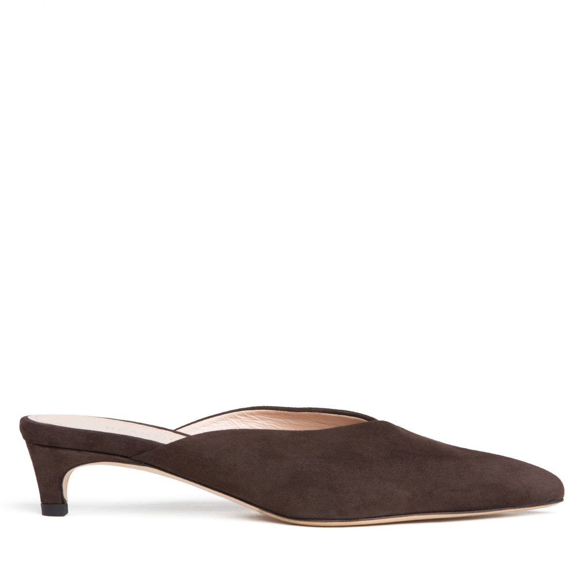 Gal Micro Heel Mule Women’S Brown Suede Kitten Memory Insole Heels by Beautiisoles – Don't Panic Shoes