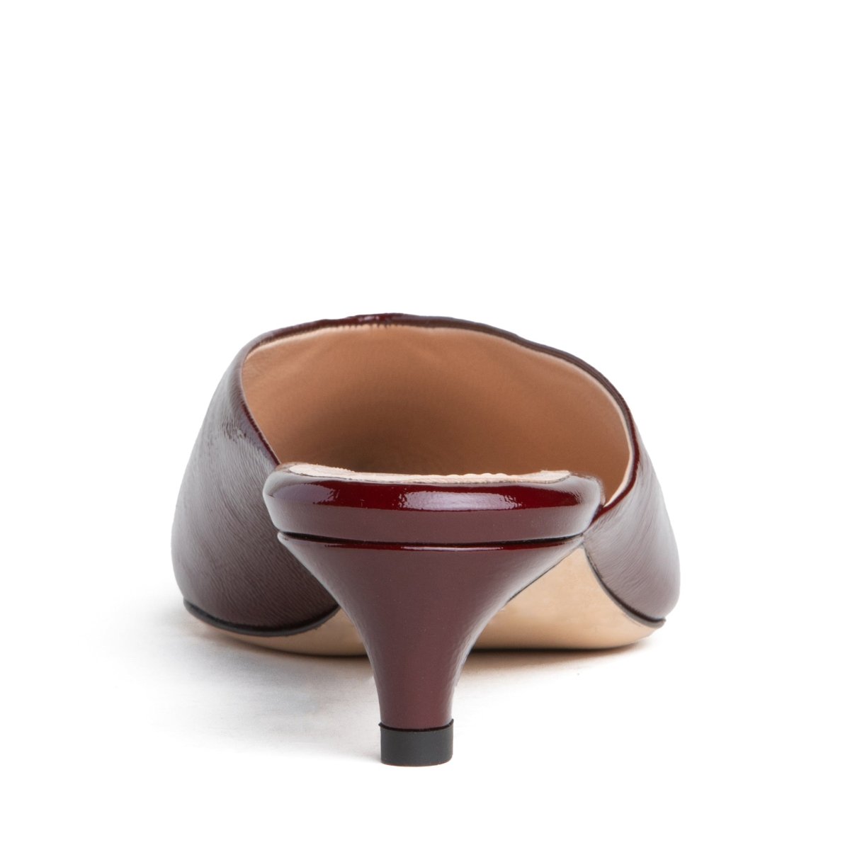 Gal Micro Heel Mule Women’S Crinkled Leather Burgundy Heels by Beautiisoles – Don't Panic Shoes