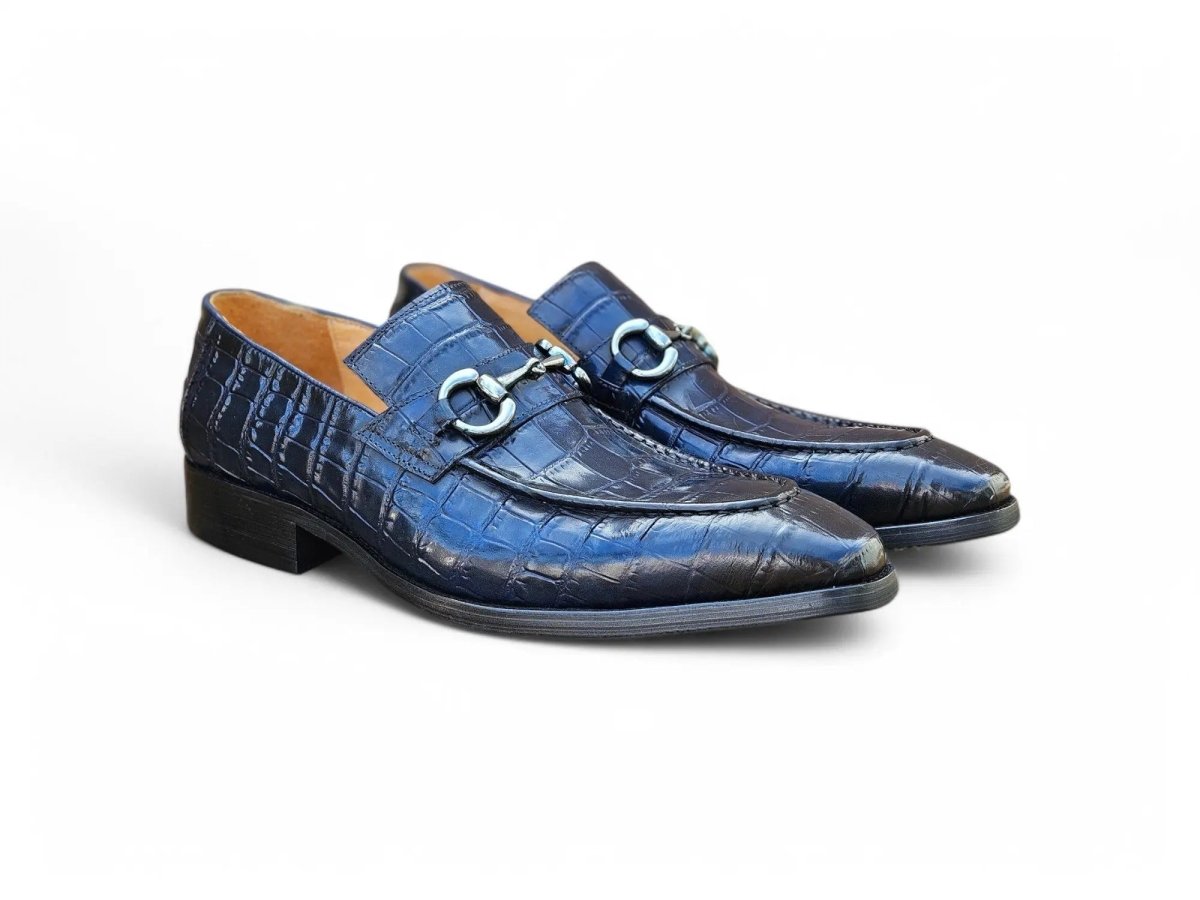 Gator Embossed Leather Buckle Loafer Classic Ks503 - 61e Shoes by Carrucci Shoes – Don't Panic Shoes