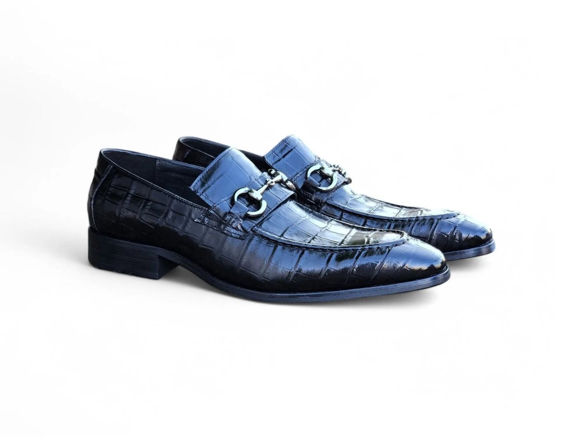 Gator Embossed Leather Buckle Loafer Classic Ks503 - 61e Shoes by Carrucci Shoes – Don't Panic Shoes