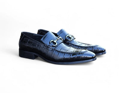 Gator Embossed Leather Buckle Loafer Classic Ks503 - 61e Shoes by Carrucci Shoes – Don't Panic Shoes