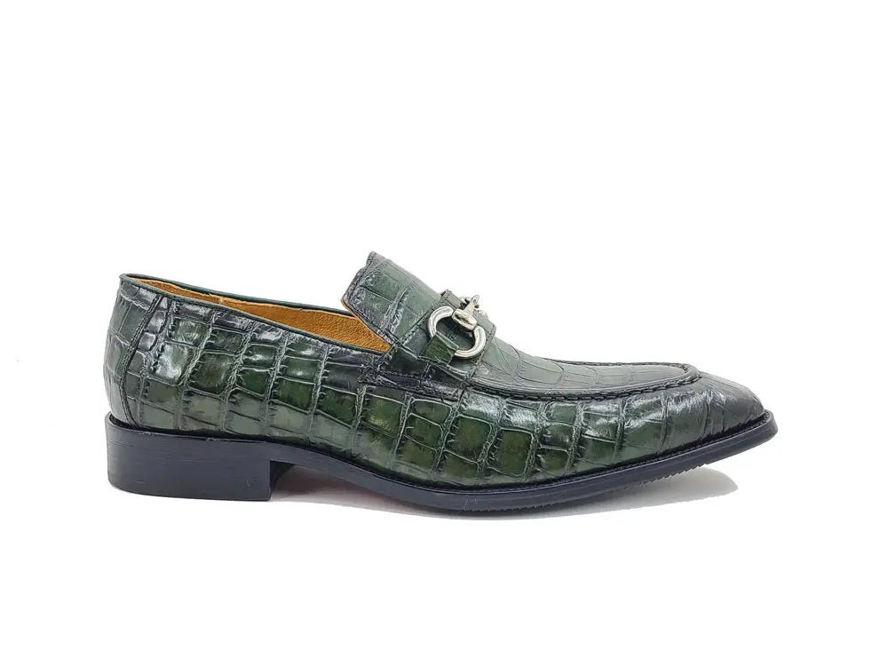 Gator Embossed Leather Buckle Loafer Classic Ks503 - 61e Shoes by Carrucci Shoes – Don't Panic Shoes