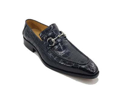Gator Embossed Leather Buckle Loafer Classic Ks503 - 61e Shoes by Carrucci Shoes – Don't Panic Shoes