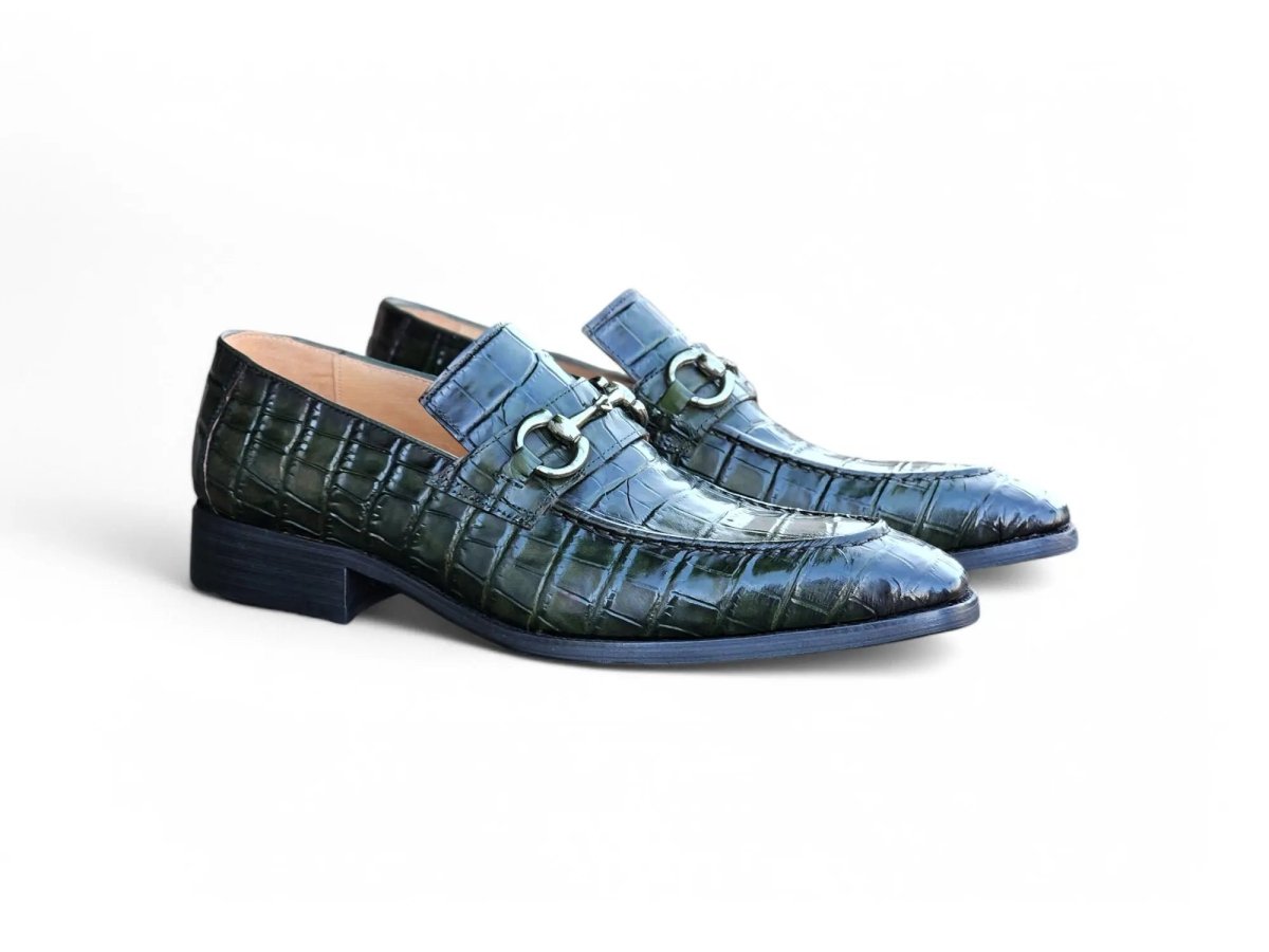 Gator Embossed Leather Buckle Loafer Classic Ks503 - 61e Shoes by Carrucci Shoes – Don't Panic Shoes