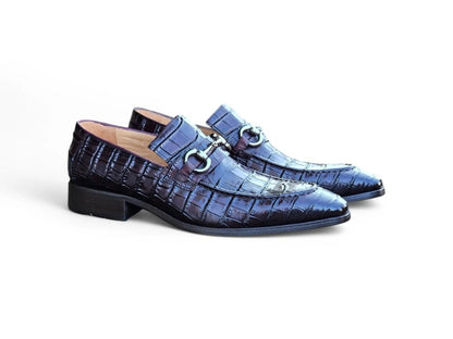 Gator Embossed Leather Buckle Loafer Classic Ks503 - 61e Shoes by Carrucci Shoes – Don't Panic Shoes