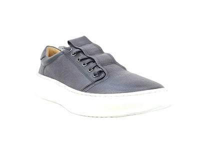 Genuine Ks671 - 11 Calfskin Leather Slip On Sneakers Grey Sneakers by Carrucci Shoes – Don't Panic Shoes