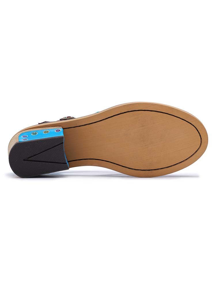 Genuine Leather Flower Retro Shoes Flat by Colorstepshoes – Don't Panic Shoes