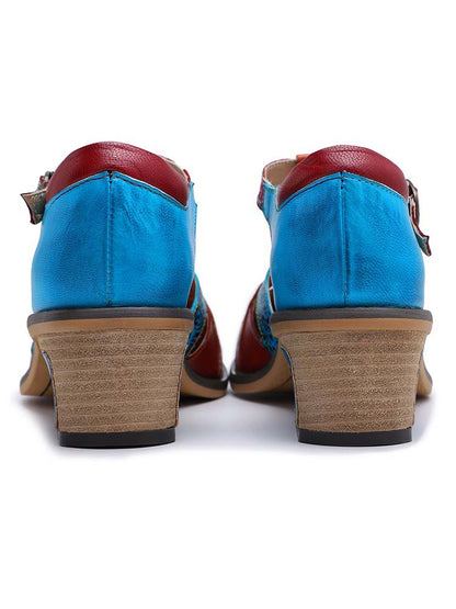 Genuine Leather Flower Retro Shoes Flat by Colorstepshoes – Don't Panic Shoes