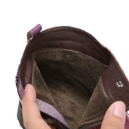 Genuine Leather Hand Painted Flat Boots ankle boots by Colorstepshoes – Don't Panic Shoes