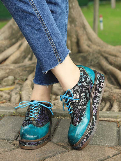 Genuine Leather Handmade Flat Platform Shoes Flat by Colorstepshoes – Don't Panic Shoes