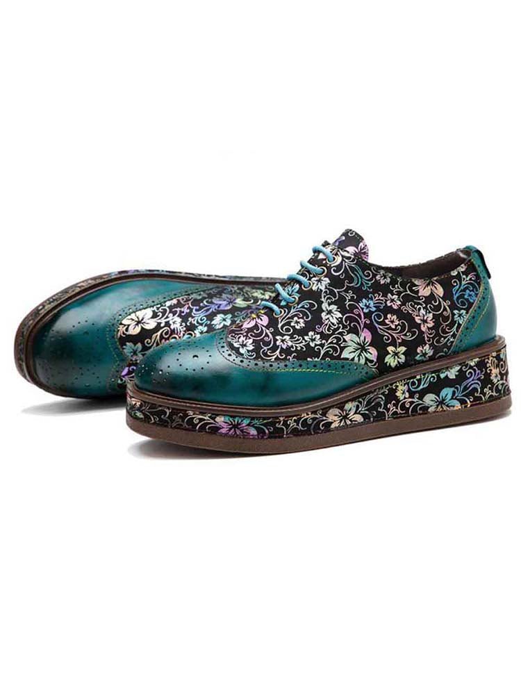 Genuine Leather Handmade Flat Platform Shoes Flat by Colorstepshoes – Don't Panic Shoes