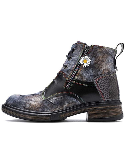 Genuine Leather Vintage Ankle Boots Booties by Colorstepshoes – Don't Panic Shoes