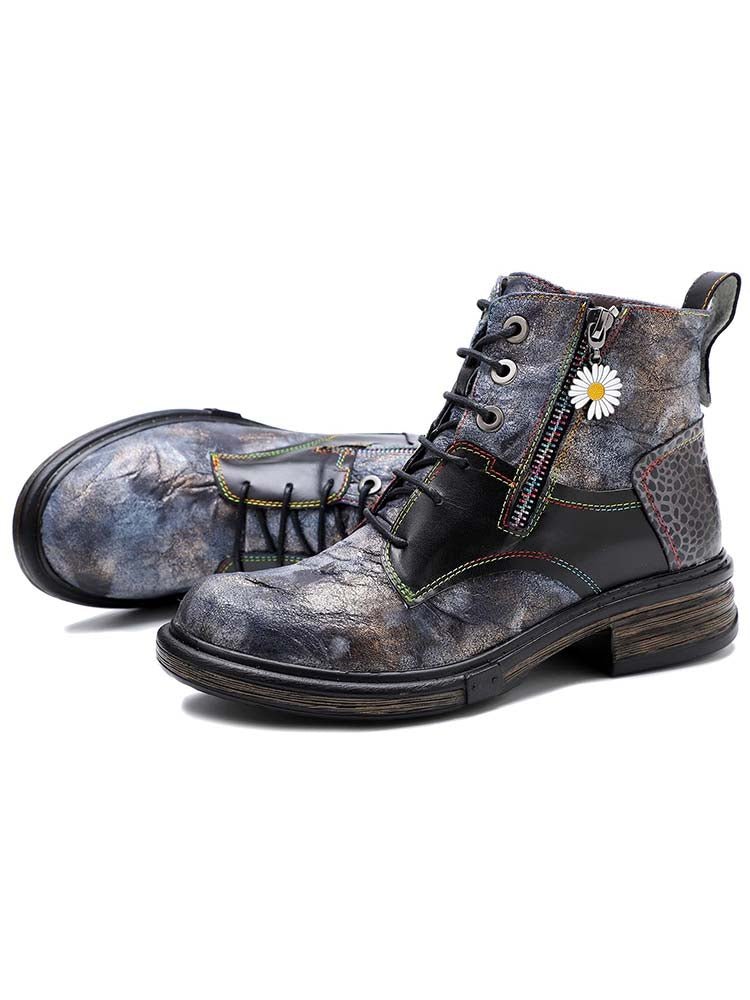 Genuine Leather Vintage Ankle Boots Booties by Colorstepshoes – Don't Panic Shoes