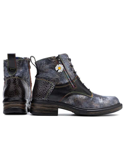 Genuine Leather Vintage Ankle Boots Booties by Colorstepshoes – Don't Panic Shoes