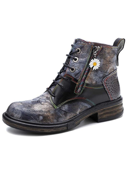 Genuine Leather Vintage Ankle Boots Booties by Colorstepshoes – Don't Panic Shoes