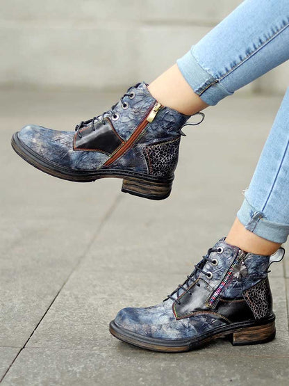 Genuine Leather Vintage Ankle Boots Booties by Colorstepshoes – Don't Panic Shoes