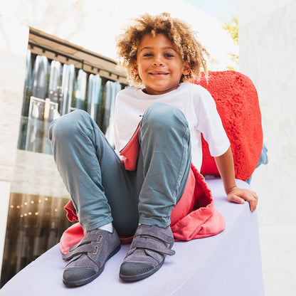 Gigi Grey Adjustable Velcro Non Slip Rubber Soles Cushioned Seasonal Core Fw by Childrenchic – Don't Panic Shoes