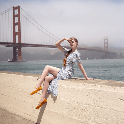 Ginger Mary Jane Handmade Italian Design Womens Velvet Ocra Slip On by Mar Soreli – Don't Panic Shoes