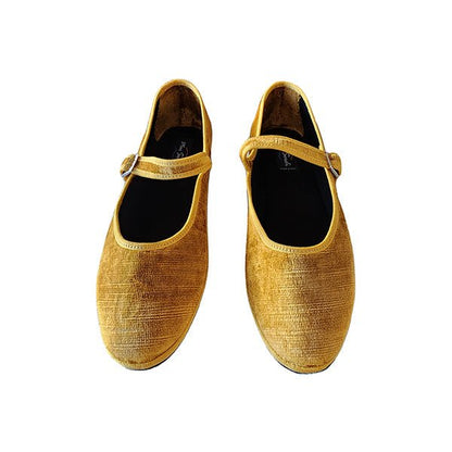 Ginger Mary Jane Handmade Italian Design Womens Velvet Ocra Slip On by Mar Soreli – Don't Panic Shoes