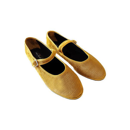 Ginger Mary Jane Handmade Italian Design Womens Velvet Ocra Slip On by Mar Soreli – Don't Panic Shoes