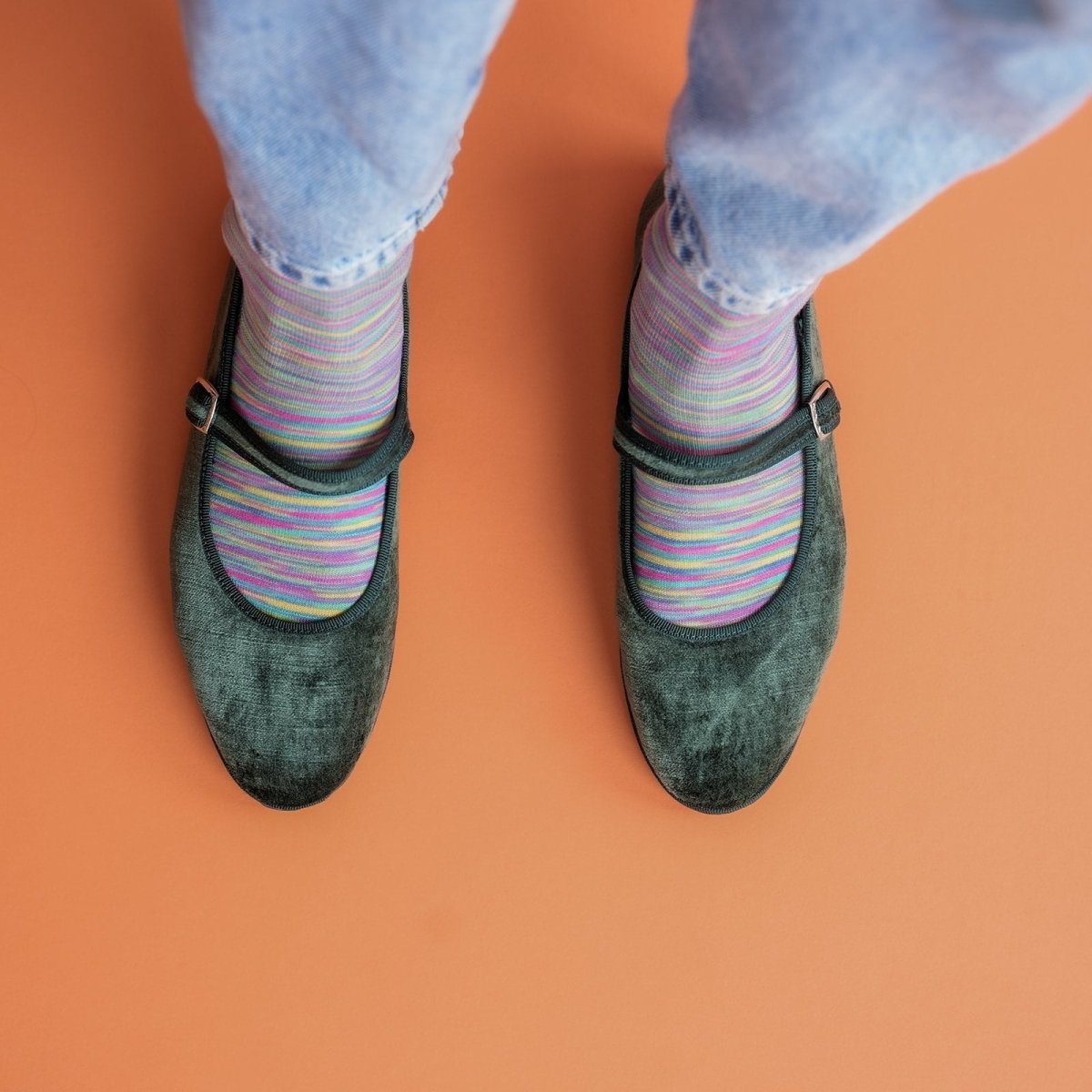 Ginger Mary Jane Italian Handmade Women's Velvet Verde Seta Slip On by Mar Soreli – Don't Panic Shoes