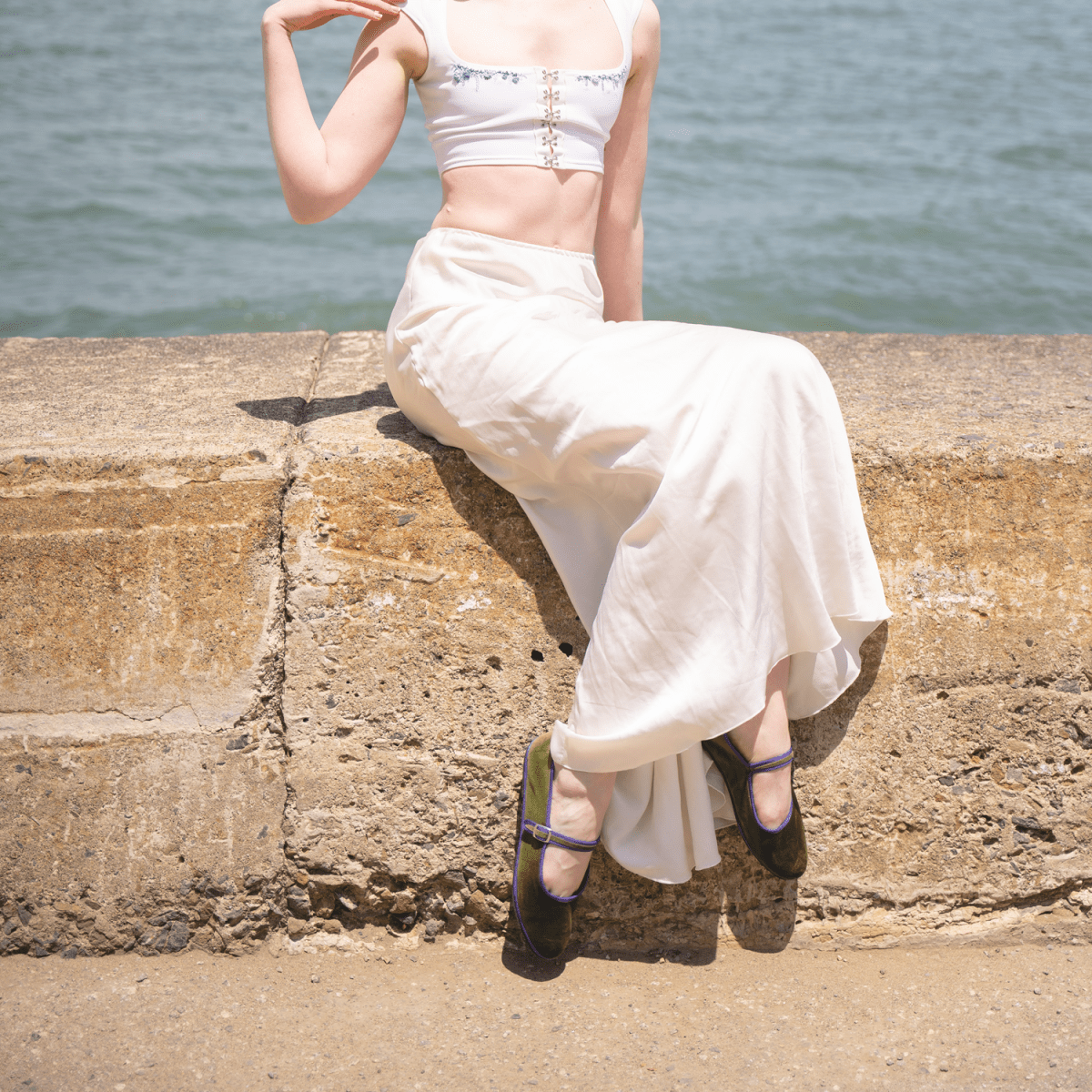 Ginger Mary Jane Verde Oliva Viola Women's Velvet Slip On by Mar Soreli – Don't Panic Shoes